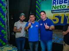 Edilson da Alvorada, prefeito de Palmeirandia, prestigia festa que lançou Ribeiro Neto a deputado federal