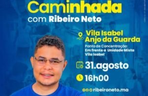 Caminhada da Vitória com Ribeiro Neto nesta quarta-feira 31, no Anjo da Guarda