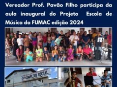 VEREADOR PROF. PAVÃO FILHO PARTICIPA DA AULA INAUGURAL DO PROJETO ESCOLA DE MÚSICA DA FUMAC EDIÇÃO 2024